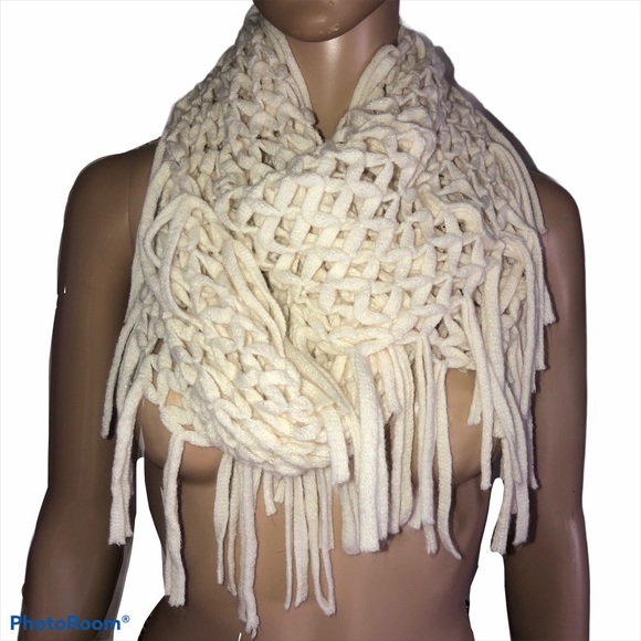 Mudd Accessories - Mudd open knit fringed infinity scarf